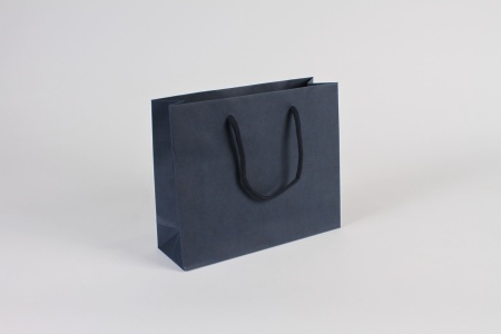 Paquet de 12 sacs kraft bleu 24x8cm H20cm