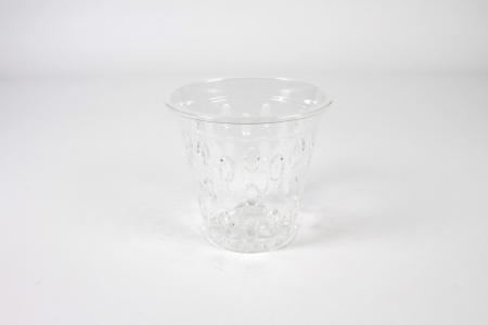 Pot perforé en plastique transparent D14.5cm H13.5cm