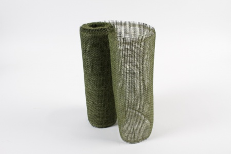 Rouleau de toile de jute vert olive 30cm x 5m