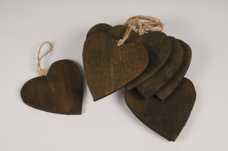 Set de 10 coeurs en bois D15cm