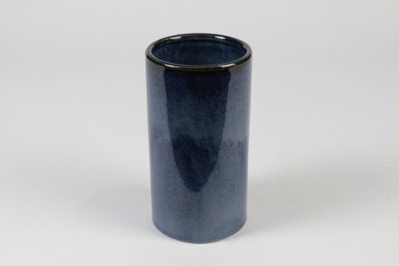 Vase en céramique bleu foncé D12cm H23cm