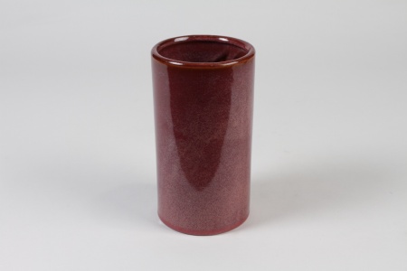 Vase en céramique framboise D10cm H18cm