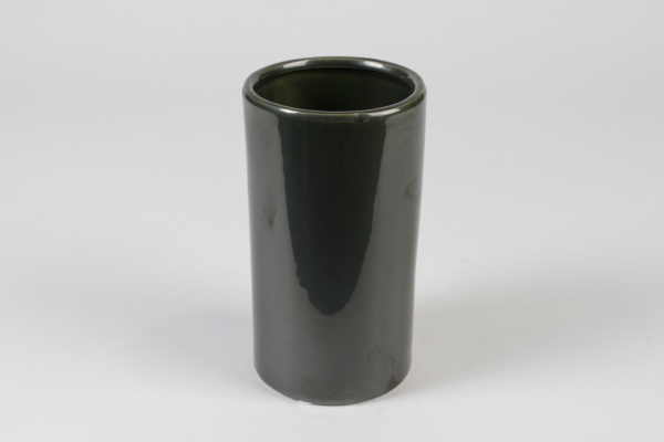 Vase en cramique vert olive D12cm H23cm