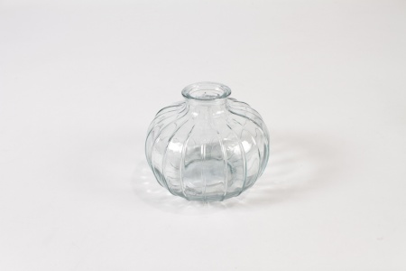 Vase en verre transparent D10.5cm H8.5cm