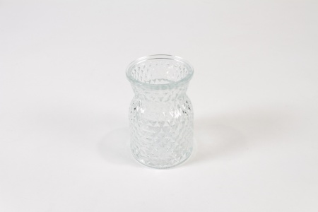 Vase en verre transparent D7.5cm H10.5cm